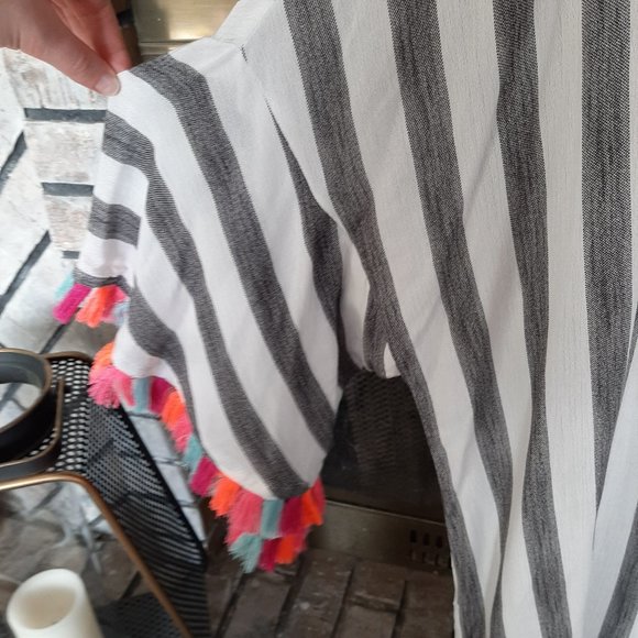 Striped Neon Fringe Top - Picture 3 of 4